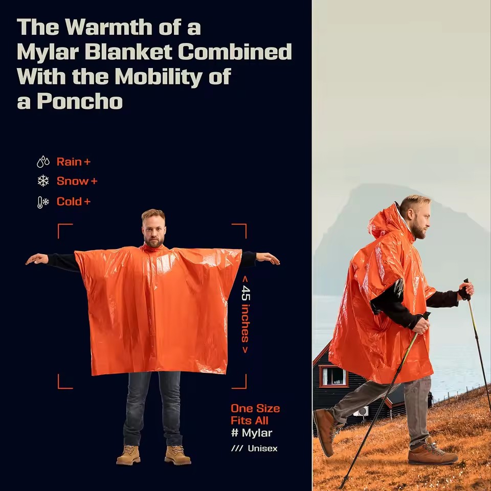 Noodoverlevingsregenponcho, th - Survival Blanket Reflective recensie en prijs